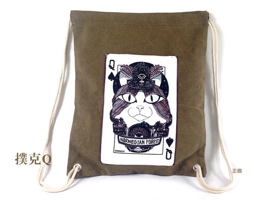 韓版文藝棉麻手提包 原創(chuàng)手繪貓咪團雙肩背包的創(chuàng)意之旅